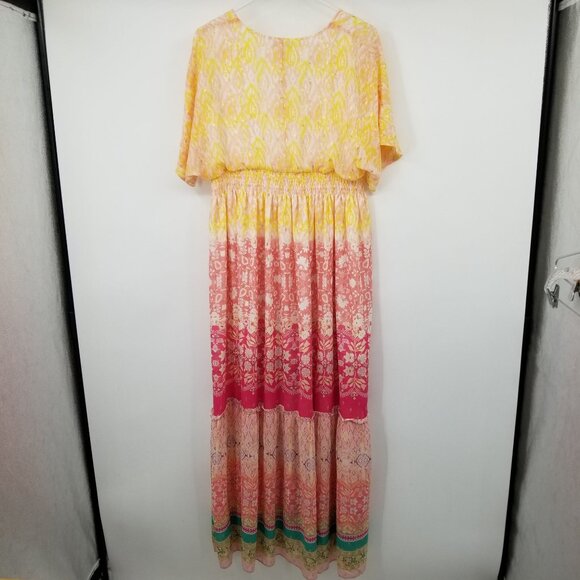 House of Harlow 1960 Ruffled Tiered Floral Maxi Dress Small Boho Festival Resort - Picture 4 of 13